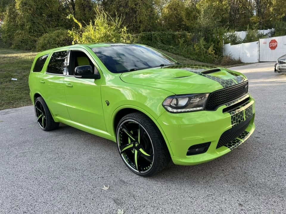 The Durango in profile, green over black honeycomb