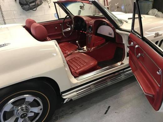 The Sting Ray finished in cream, red interior