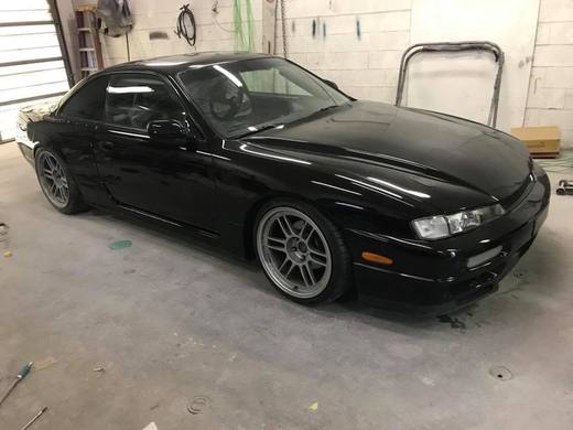A black S14, panel work done