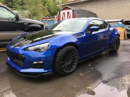 A blue BRZ, finished