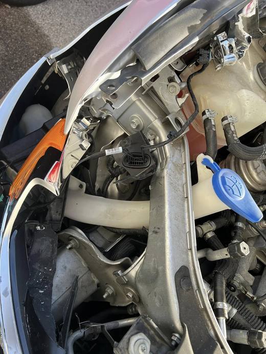 Behind the bumper, the damage before any work starts
