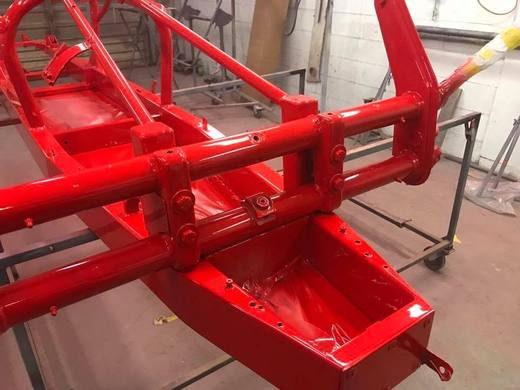 The frame finished in red