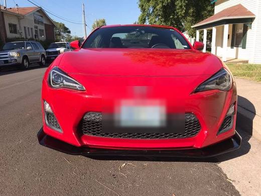 The red FR-S head-on