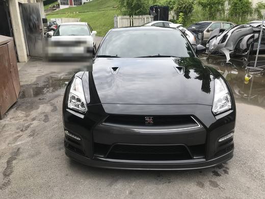 A black GT-R, finished